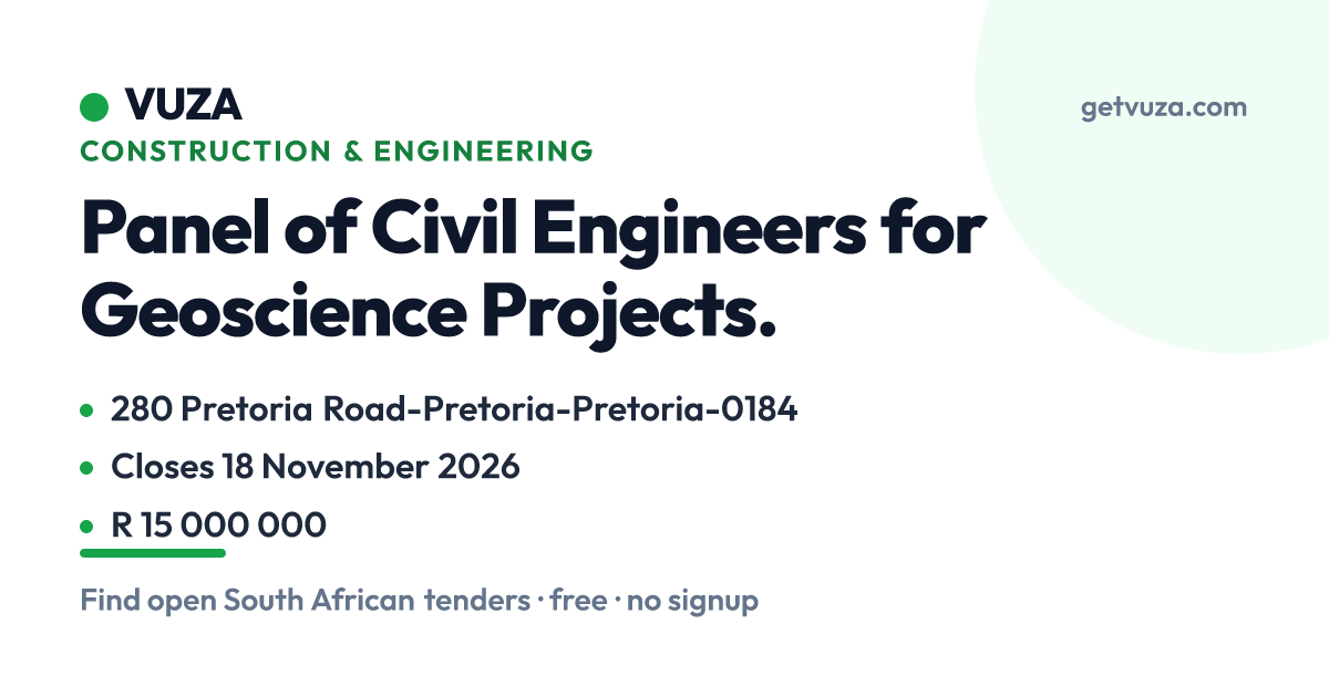 Panel of Civil Engineers for Geoscience Projects., 280 Pretoria Road-P ...