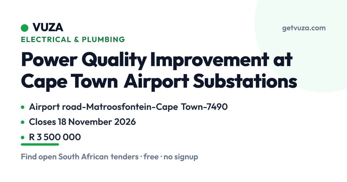 Power Quality Improvement at Cape Town Airport Substations, Airport ro ...