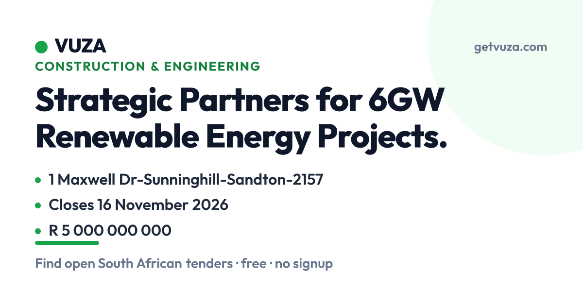Strategic Partners for 6GW Renewable Energy Projects., 1 Maxwell Dr-Su ...