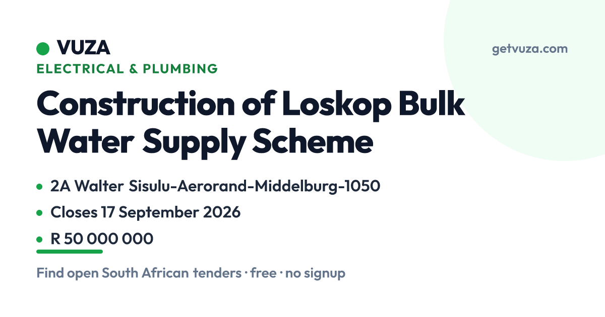 Construction of Loskop Bulk Water Supply Scheme, 2A Walter Si (Closed ...