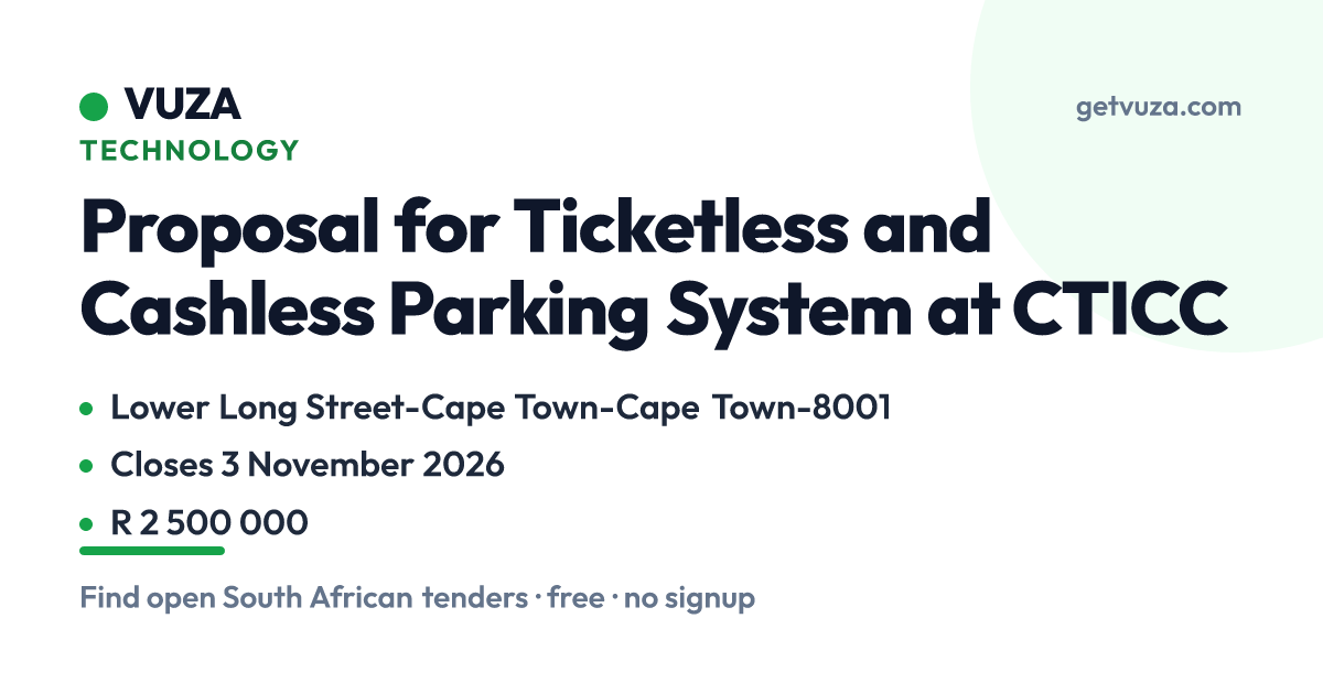 Proposal for Ticketless and Cashless Parking System at CTICC, Lower Lo ...