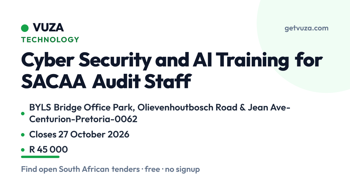 Cyber Security and AI Training for SACAA Audit Staff, BYLS Br (Closed ...