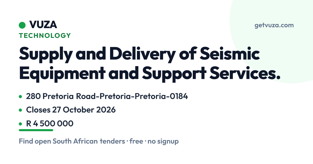 Supply and Delivery of Seismic Equipment and Support Services., 280 Pr ...