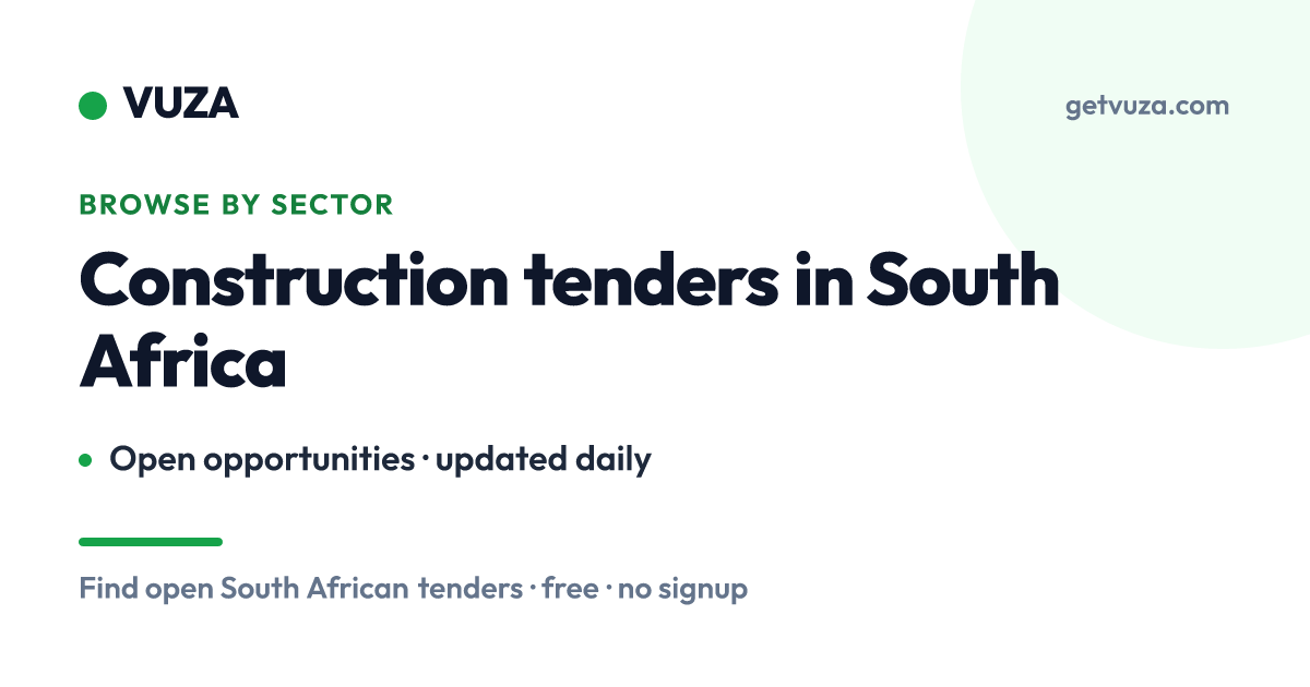 Construction tenders in South Africa | VUZA
